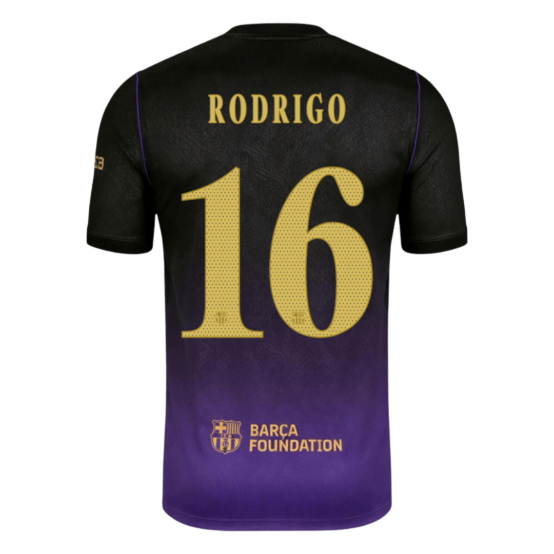 Męska wyjazdowa koszulka FC Barcelony 2026/27 – RODRIGO #16 (UCL)