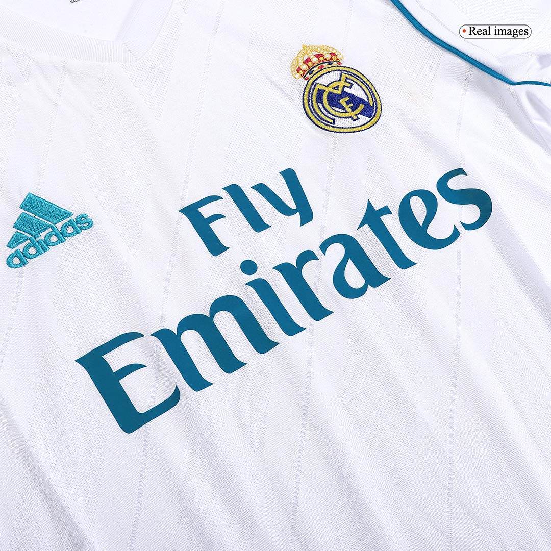 Męska Koszulka Retro Domowa Real Madryt SERGIO RAMOS #4 2017/18 - Topowe Koszulki Pilkarskie Sklep Internetowy