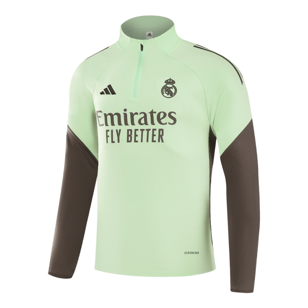 Juniorski Real Madrid Bluza z zamkiem Komplet Dresowy 2025/26 Zielony