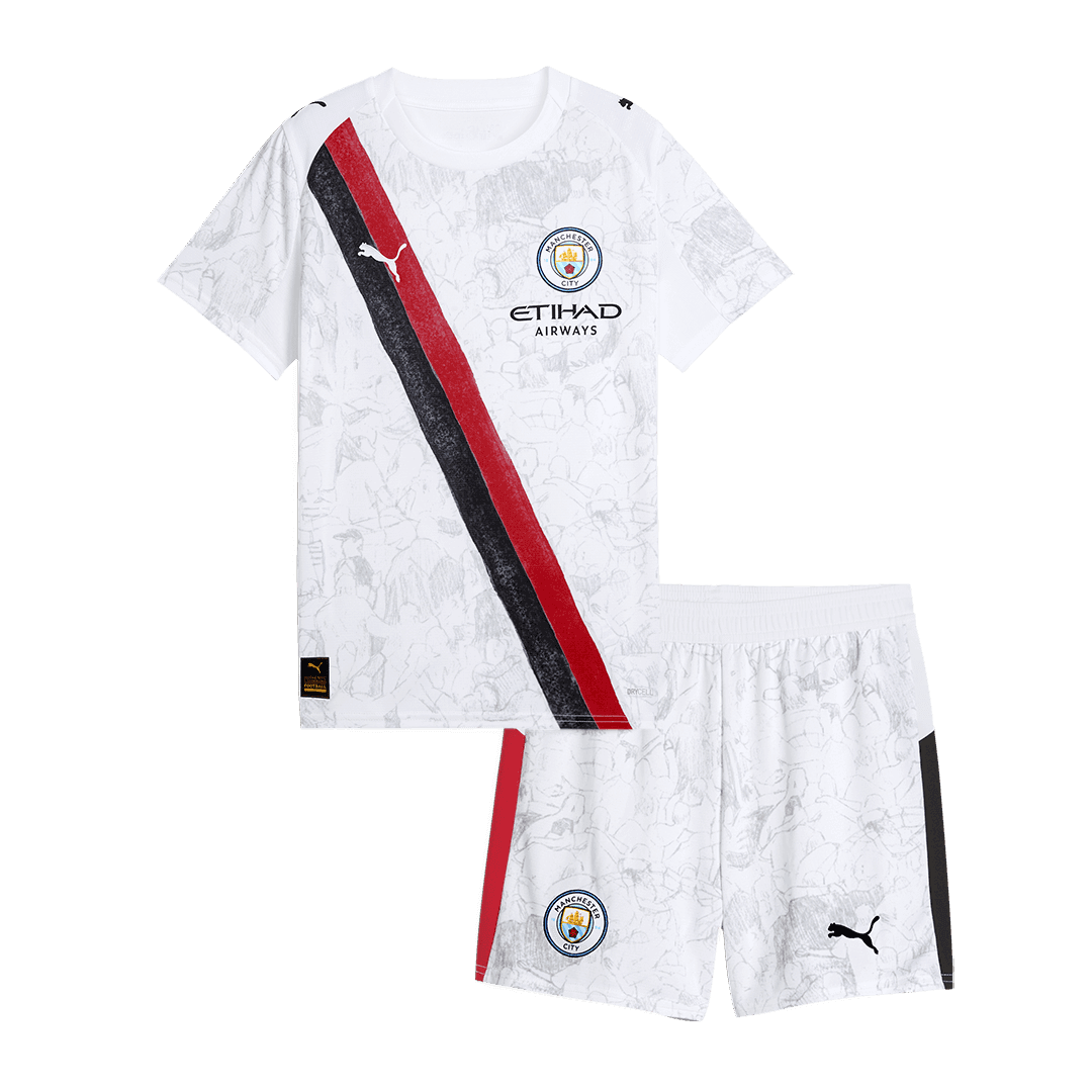 Dziecięcy Zestaw Domowy Manchester City KidSuper (Koszulka+Spodenki) 2025/26 - Club World Cup - Topowe Koszulki Pilkarskie Sklep Internetowy