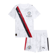 Dziecięcy Zestaw Domowy Manchester City KidSuper (Koszulka+Spodenki) 2025/26 - Club World Cup - Topowe Koszulki Pilkarskie Sklep Internetowy