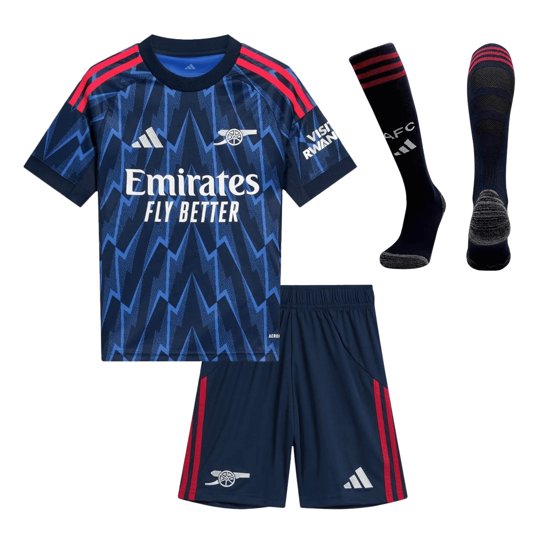 Dziecięcy Zestaw Wyjazdowa Arsenal (Koszulka + Spodenki + Skarpety) 2025/26