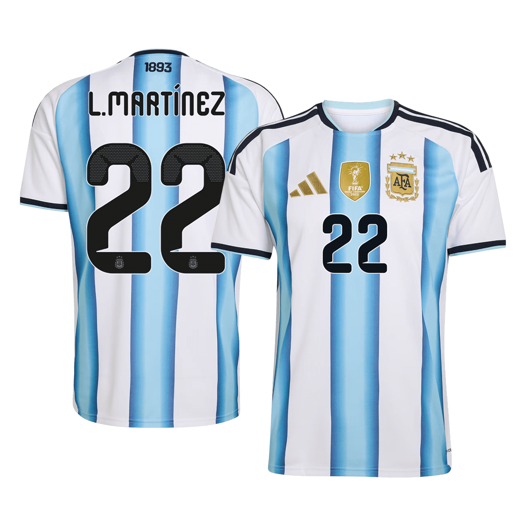 Męska koszulka Argentyny domowa L.MARTÍNEZ #22 – Mundial 2026 [PREMIUM]