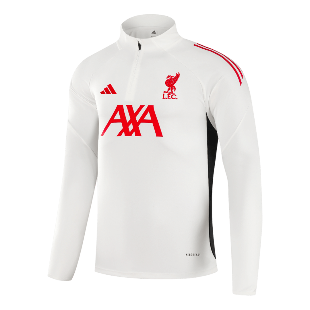 Męski Zestaw Treningowy Liverpool (Kurtka+Spodnie) 2025/26 – Biały (zamek 1/2)