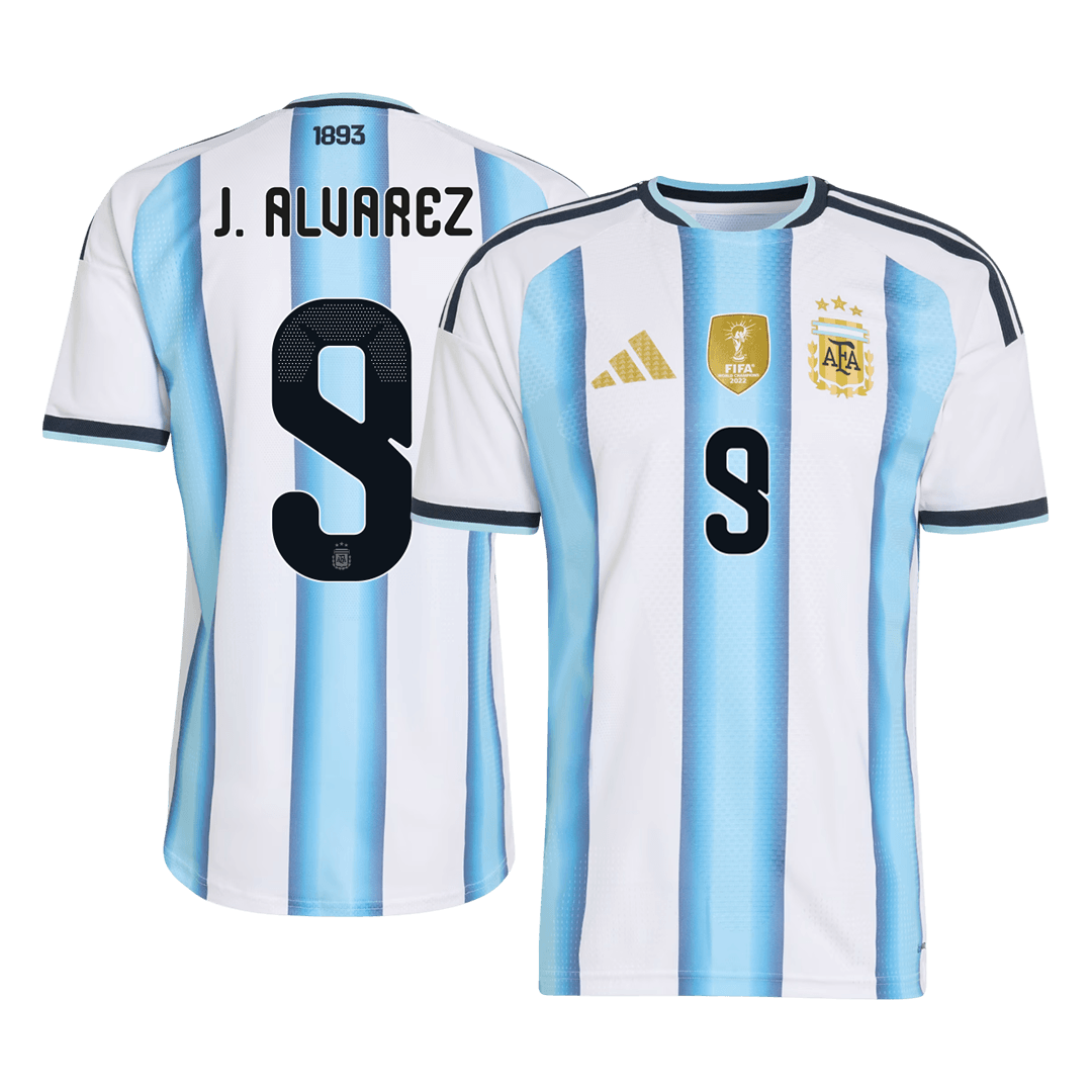 Męska koszulka Argentyny domowa J. ALVAREZ – Mundial 2026 [PREMIUM]