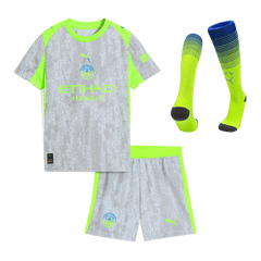 Dziecięcy Zestaw Trzecia Wyjazdowa Manchester City (Koszulka + Spodenki + Skarpety) 2025/26