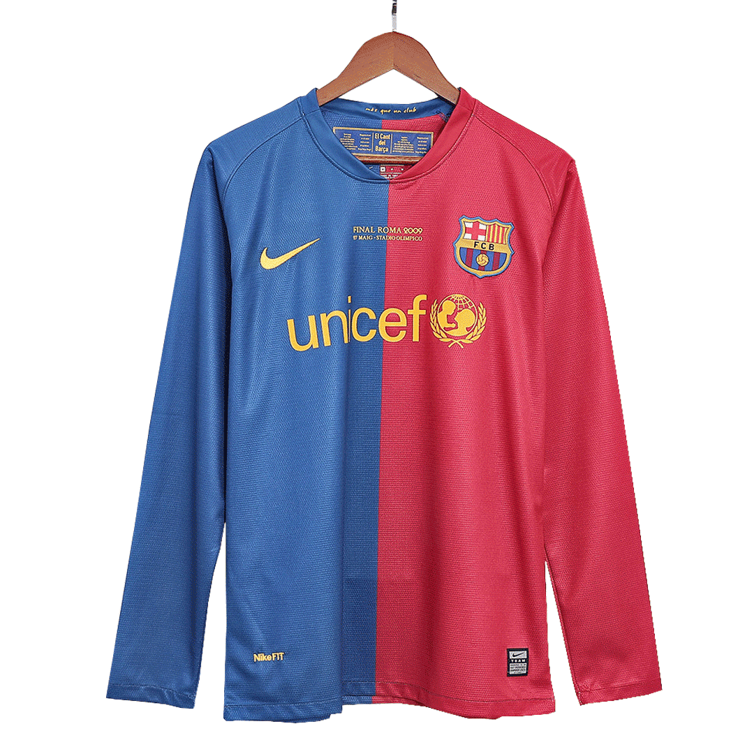 Koszulka Retro Domowa Barcelona Długi Rękaw 2008/09 - UCL Final - Topowe Koszulki Pilkarskie Sklep Internetowy