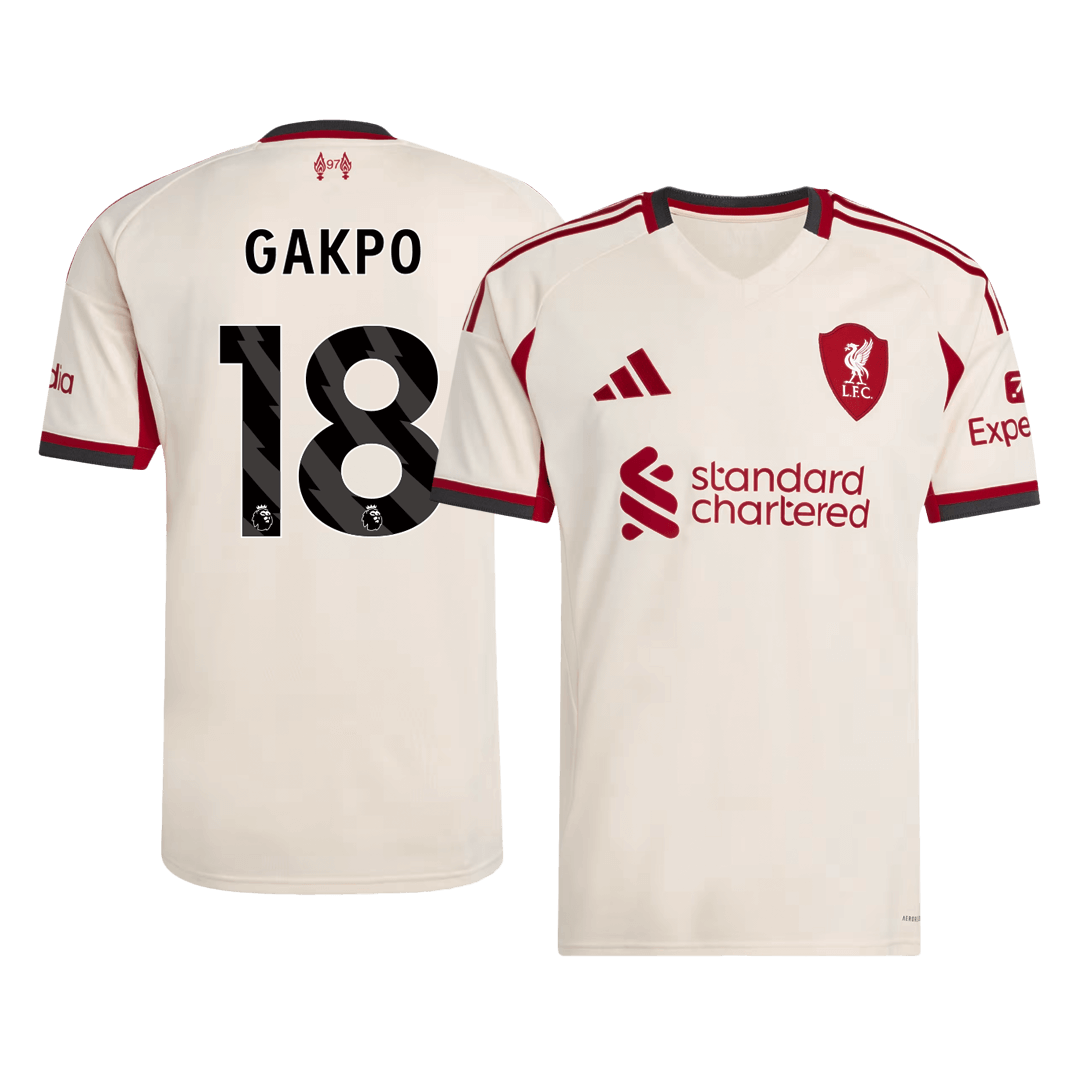 Męska Koszulka Wyjazdowa Liverpool GAKPO #18 2025/26