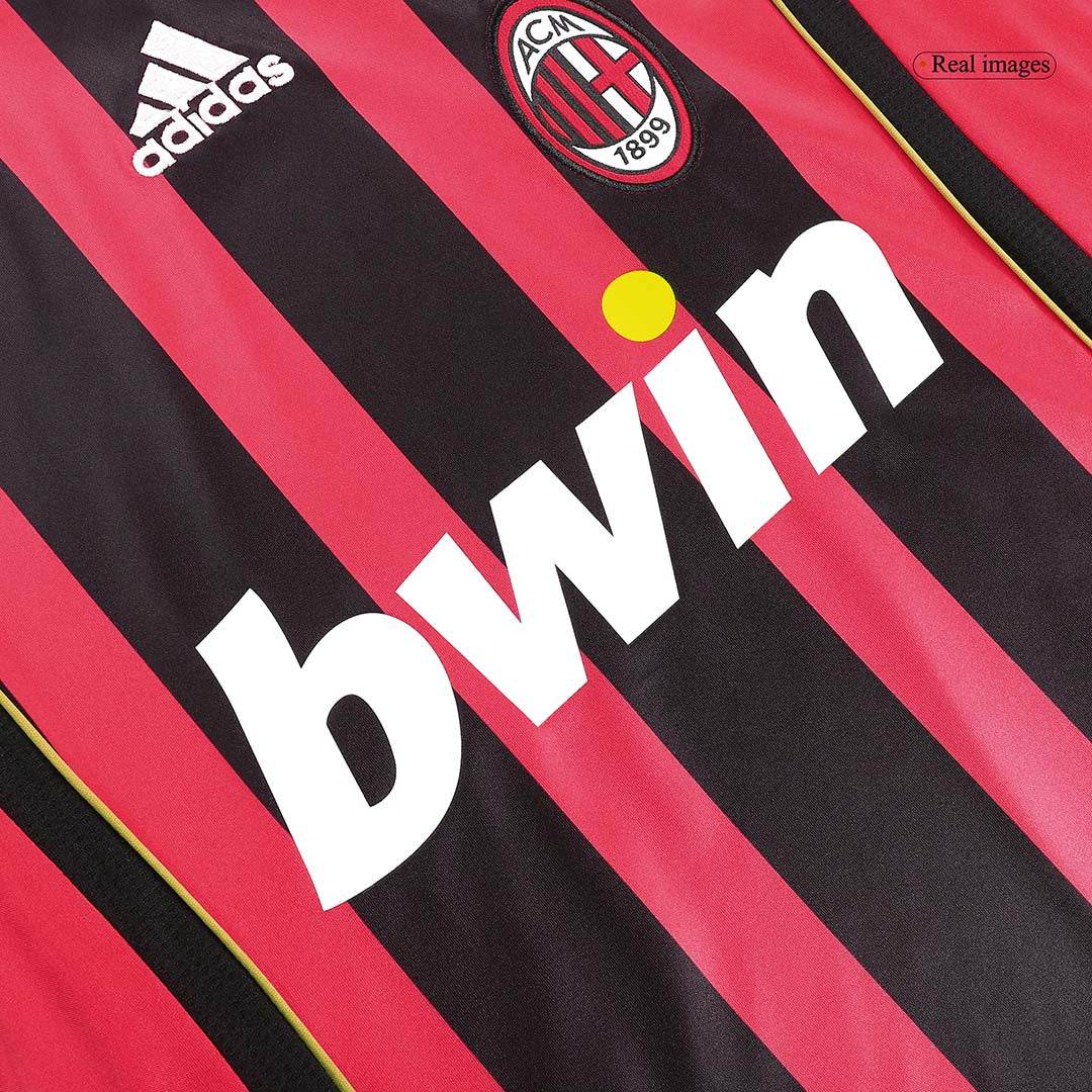 Męska Koszulka Retro Domowa AC Milan 2006/07 z Długim Rękawem - Topowe Koszulki Pilkarskie Sklep Internetowy