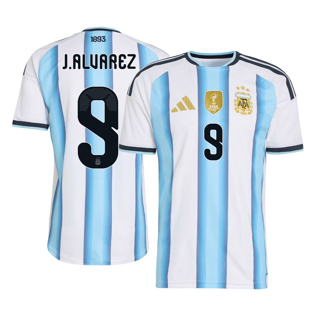 Męska koszulka Argentyny domowa J. ALVAREZ #9 wersja zawodnicza – Mundial 2026