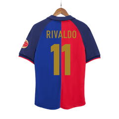 Koszulka Retro Domowa Barcelona RIVALDO #11 1999/00 - 100th Anniversary - Topowe Koszulki Pilkarskie Sklep Internetowy