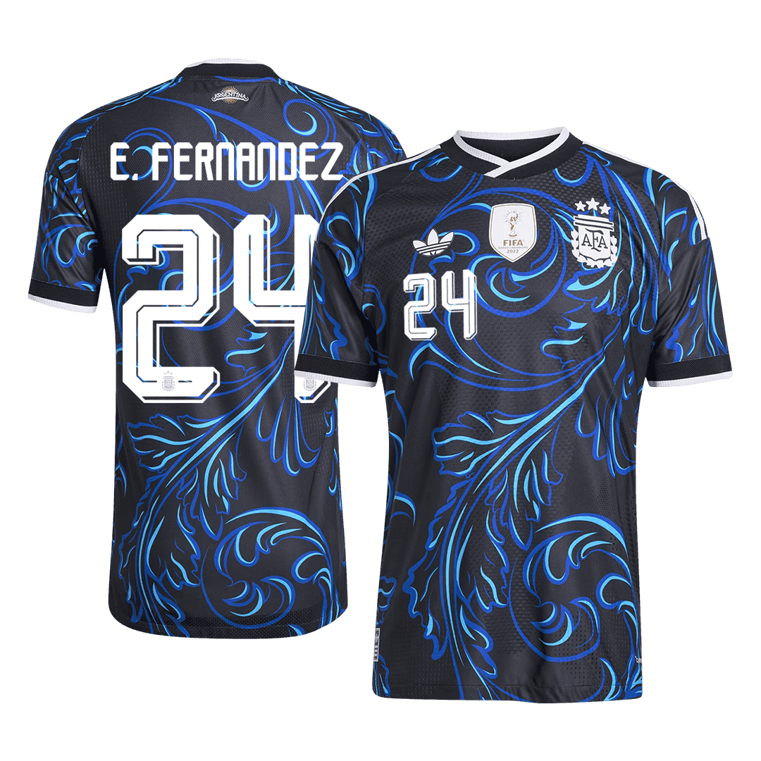 Męska wyjazdowa koszulka Argentyny Mundial 2026 – E. FERNANDEZ #24 (wersja zawodnicza)
