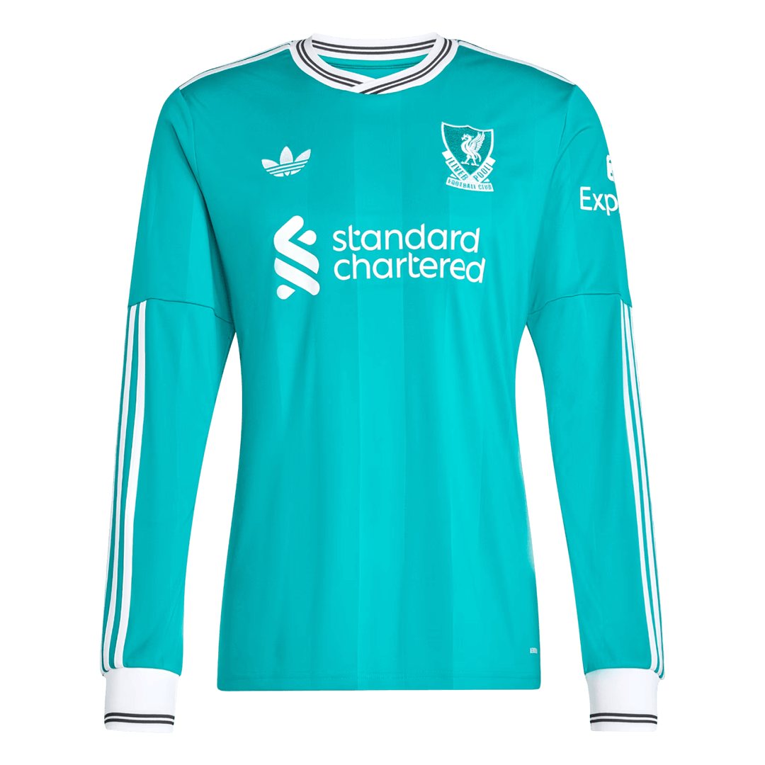 Męska Koszulka Trzecia Wyjazdowa Liverpool 2025/26 z Długim Rękawem