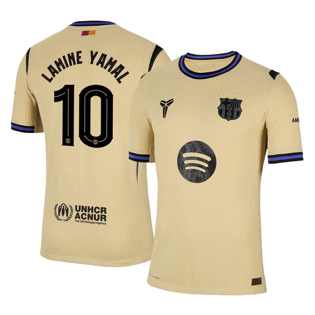 Męska Koszulka Wyjazdowa FC Barcelona LAMINE YAMAL #10 Wersja Piłkarska 2025/26 - UCL - Slim Fit