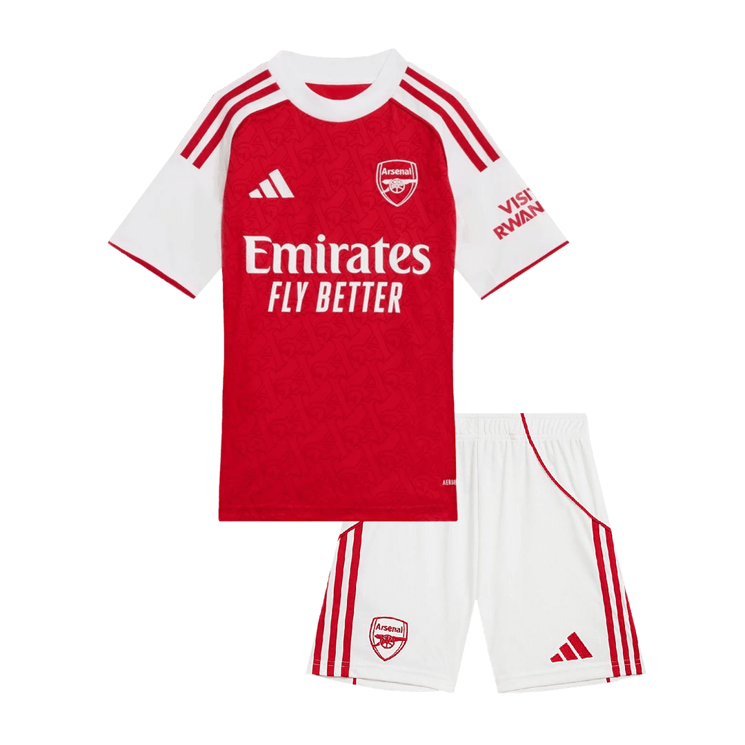 Dziecięcy Zestaw Domowy Arsenal (Koszulka + Spodenki) 2025/26 - Topowe Koszulki Pilkarskie Sklep Internetowy