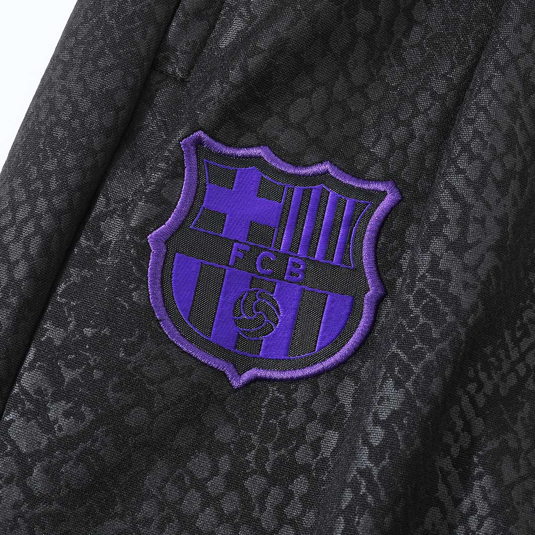 Męski Zestaw Treningowy Barcelona (Kurtka+Spodnie) 2025/26 – Czarny (zamek 1/2)