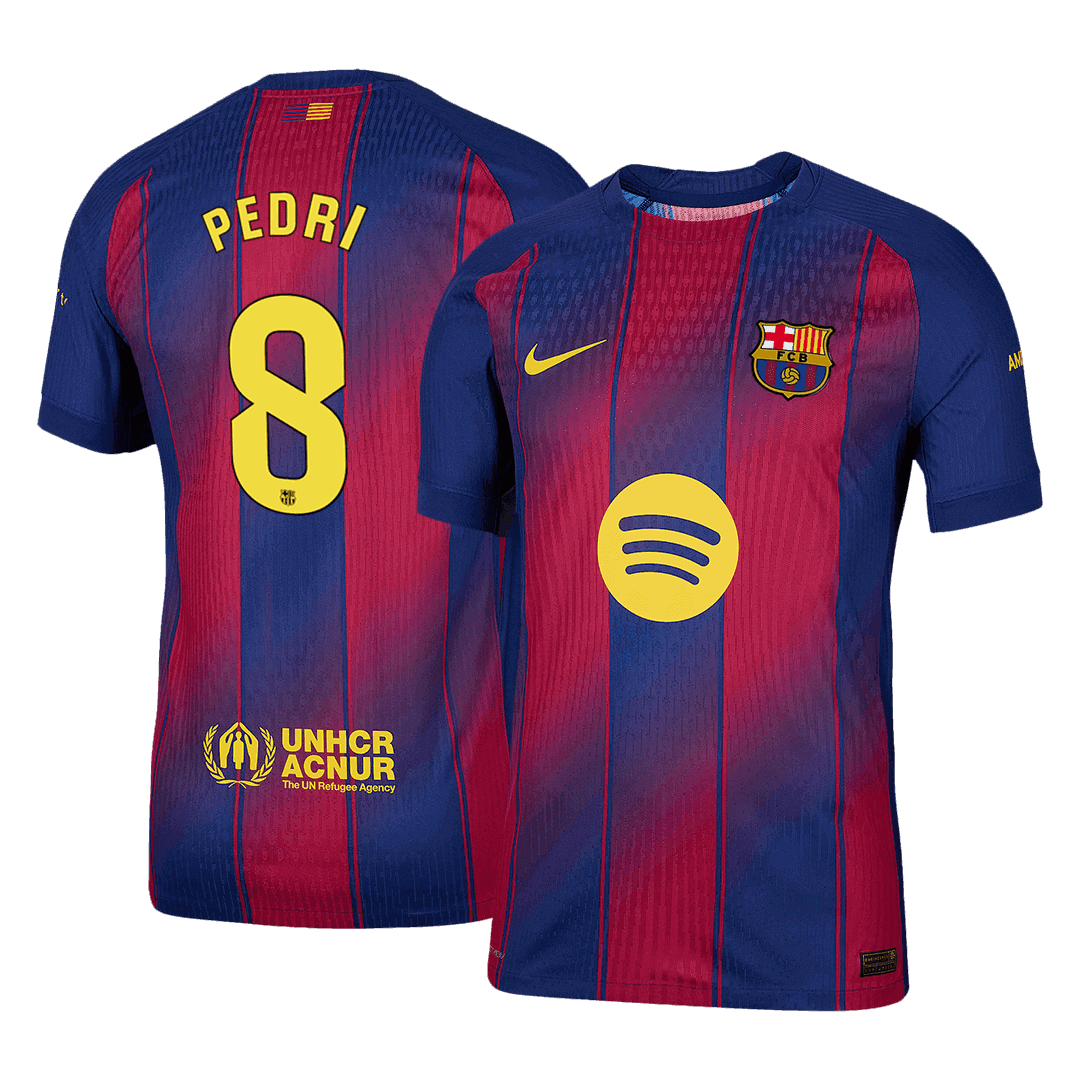 Męska Koszulka Domowa Barcelona PEDRI #8 Wersja Piłkarska 2025/26 - Slim Fit - Topowe Koszulki Pilkarskie Sklep Internetowy