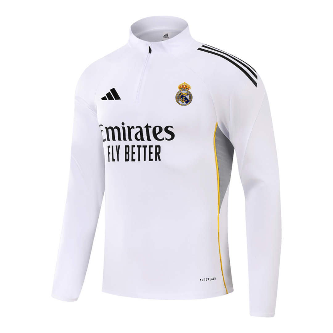 Juniorski Real Madrid Bluza z zamkiem Komplet Dresowy 2025/26 Biały