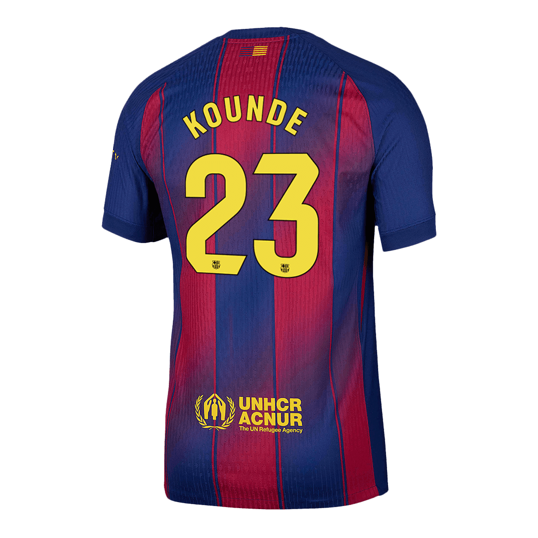 Męska Koszulka Domowa Barcelona KOUNDE #23 Wersja Piłkarska 2025/26 - Slim Fit - Topowe Koszulki Pilkarskie Sklep Internetowy