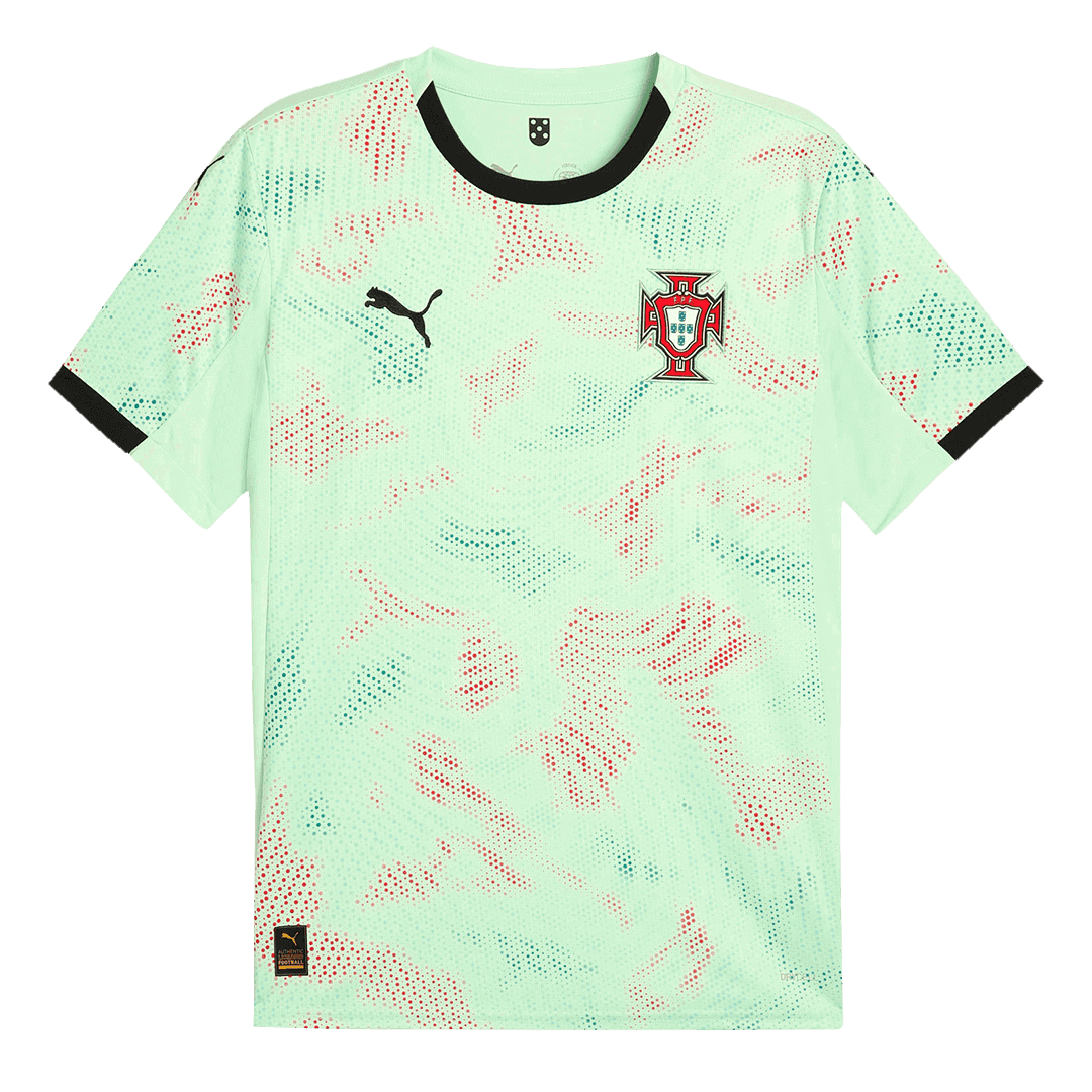 Męska Koszulka Wyjazdowa Portugalia 2025 Zielona - Women's Euro - Topowe Koszulki Pilkarskie Sklep Internetowy
