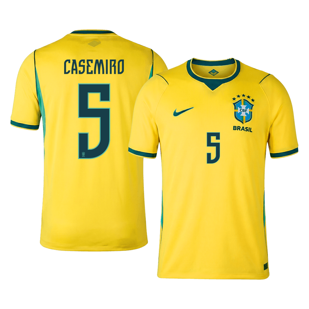 Męska koszulka Brazylii domowa CASEMIRO #5 - Mundial 2026 [PREMIUM]