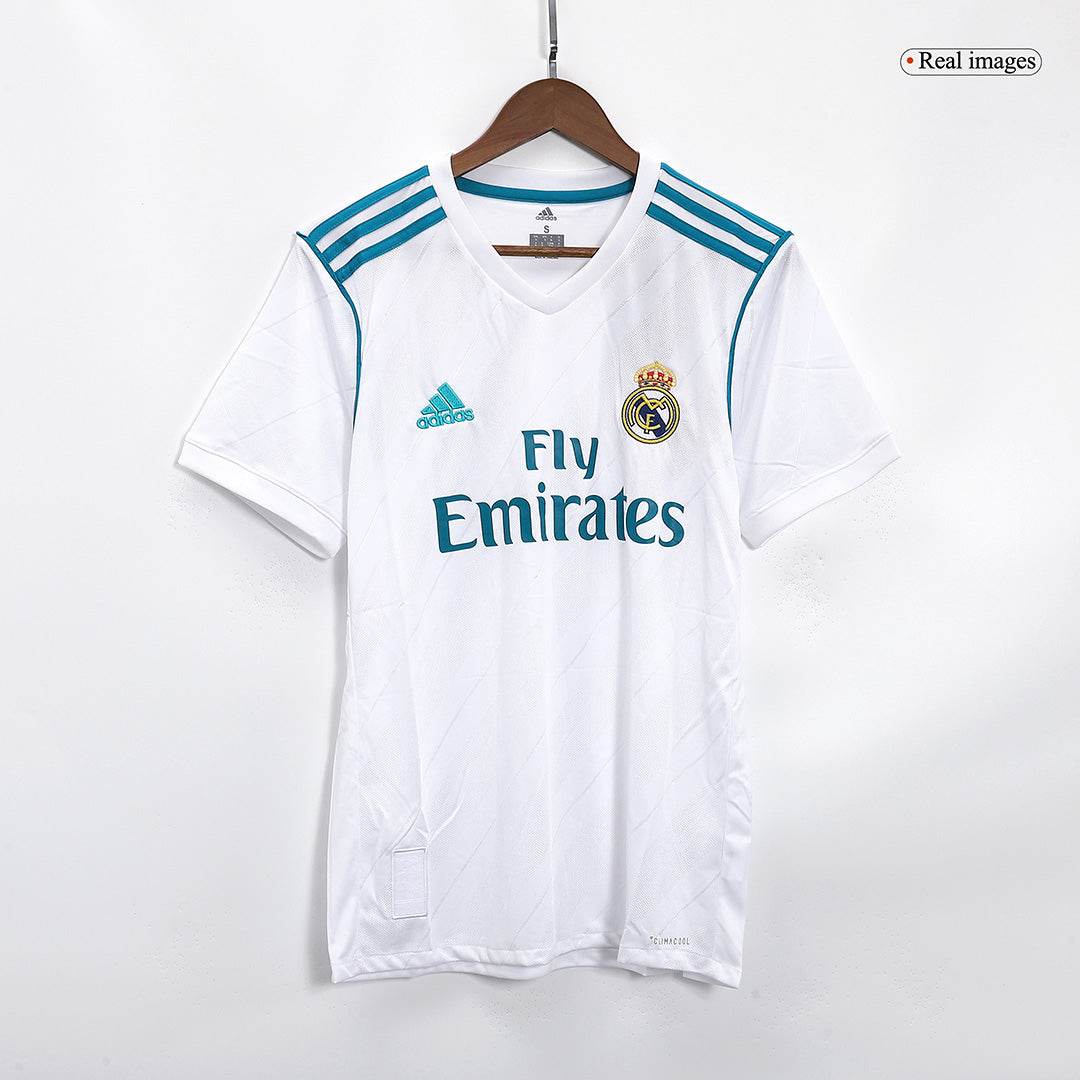 Męska Koszulka Retro Domowa Real Madryt SERGIO RAMOS #4 2017/18 - Topowe Koszulki Pilkarskie Sklep Internetowy