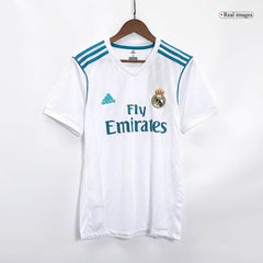Męska Koszulka Retro Domowa Real Madryt SERGIO RAMOS #4 2017/18 - Topowe Koszulki Pilkarskie Sklep Internetowy