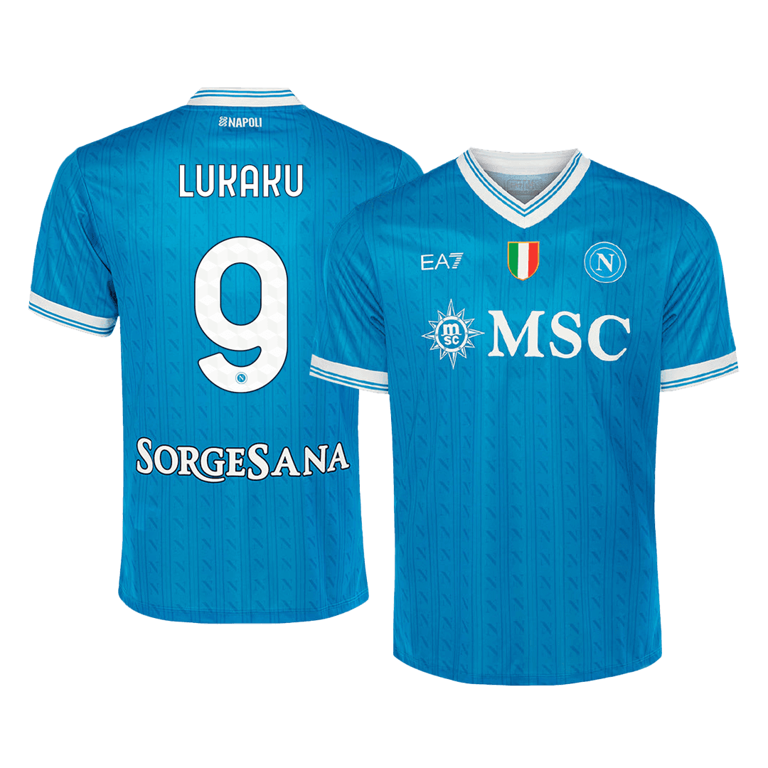 Męska Koszulka Domowa Napoli LUKAKU #9 2025/26 - Topowe Koszulki Pilkarskie Sklep Internetowy