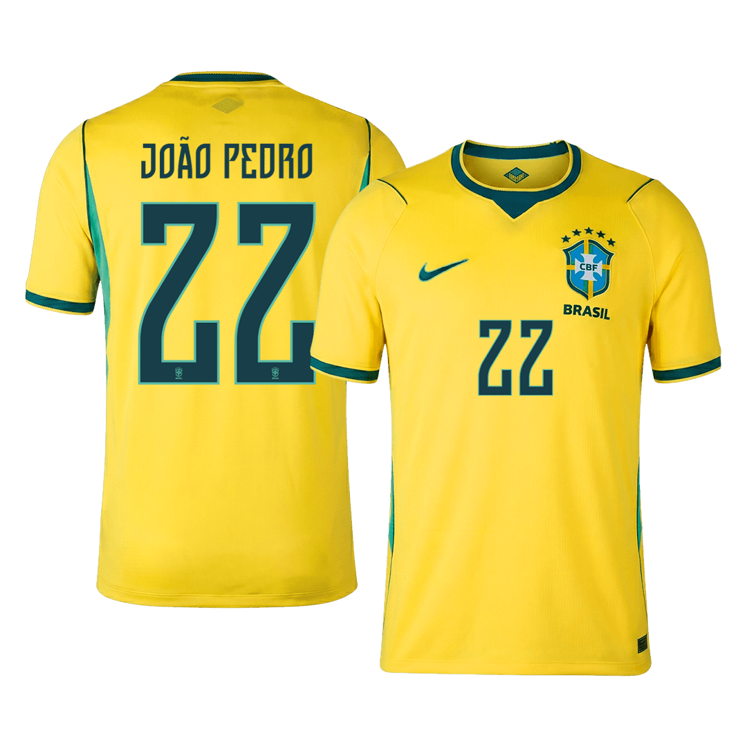 Męska koszulka Brazylii domowa JOÃO PEDRO #22 - Mundial 2026 [PREMIUM]