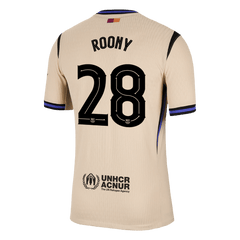 Męska Koszulka Wyjazdowa Barcelona ROONY #28 Wersja Piłkarska 2025/26 - UCL - Slim Fit