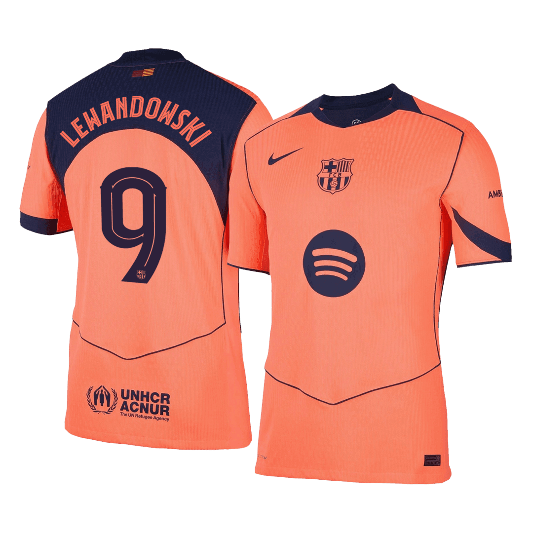 Męska Koszulka Trzecia Wyjazdowa Barcelona LEWANDOWSKI #9 Wersja Piłkarska 2025/26 - Slim Fit - Topowe Koszulki Pilkarskie Sklep Internetowy