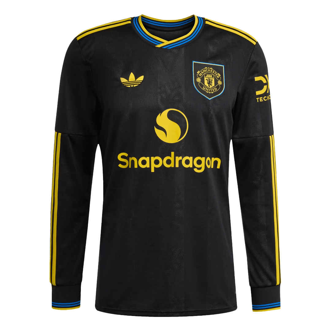 Męska Koszulka Trzecia Wyjazdowa Manchester United 2025/26 z Długim Rękawem