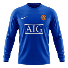 Męska Koszulka Retro Trzecia Wyjazdowa Manchester United 2008/09 z Długim Rękawem