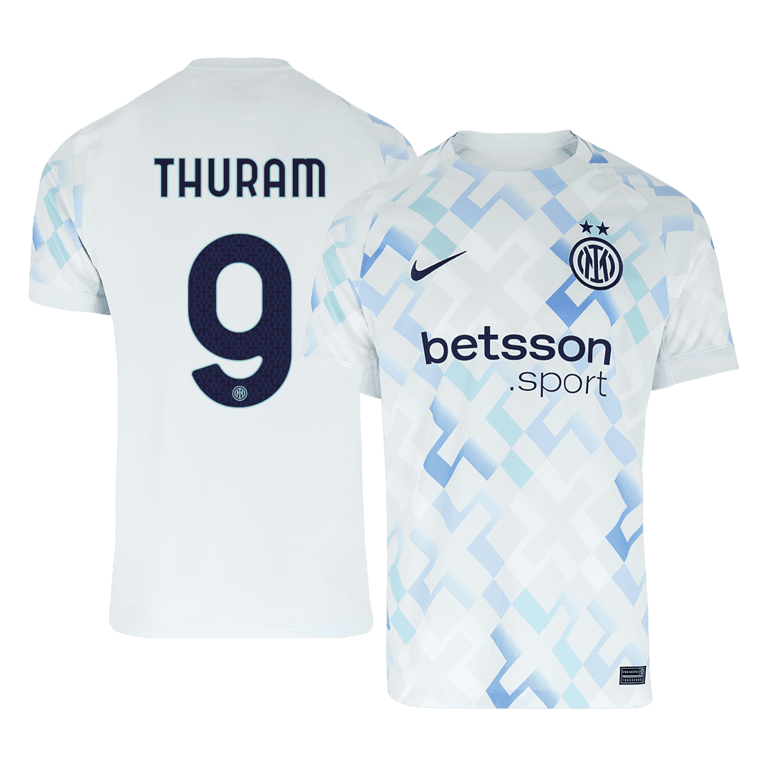 Męska Koszulka Wyjazdowa Inter Milan THURAM #9 2025/26 - Topowe Koszulki Pilkarskie Sklep Internetowy