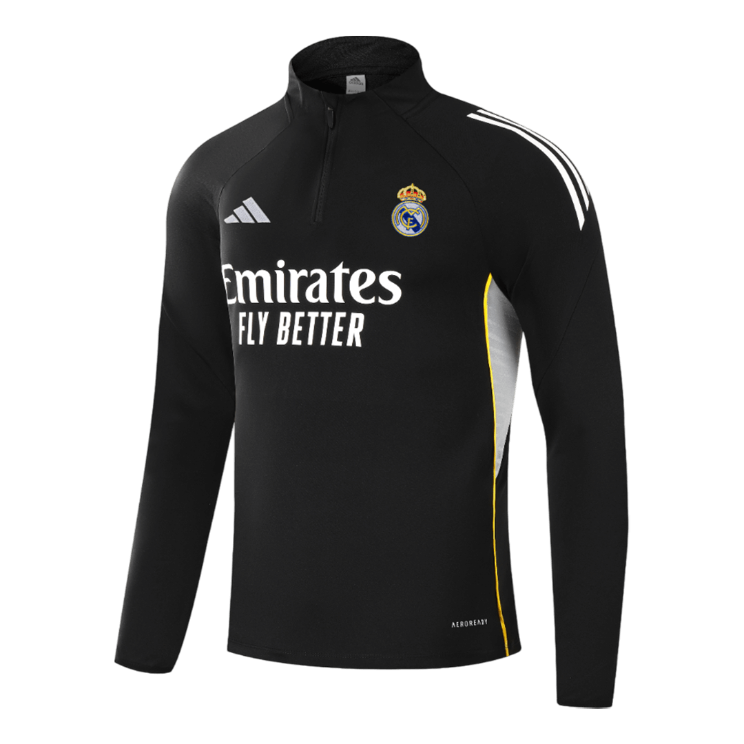 Juniorski Real Madrid Bluza z zamkiem Komplet Dresowy 2025/26 Czarny