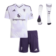 Dziecięcy Zestaw Wyjazdowa Manchester United (Koszulka + Spodenki + Skarpety) 2025/26 - Topowe Koszulki Pilkarskie Sklep Internetowy
