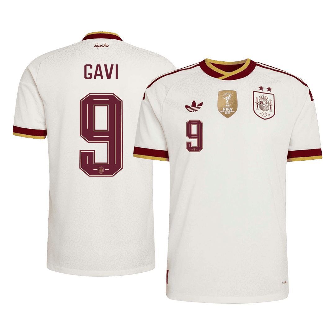 Męska koszulka Hiszpanii Champion Edition wyjazdowa GAVI #9 wersja zawodnicza - Mundial 2026