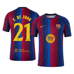 Męska domowa koszulka FC Barcelony 2026/27 – F. DE JONG #21 (wersja zawodnicza, UCL)