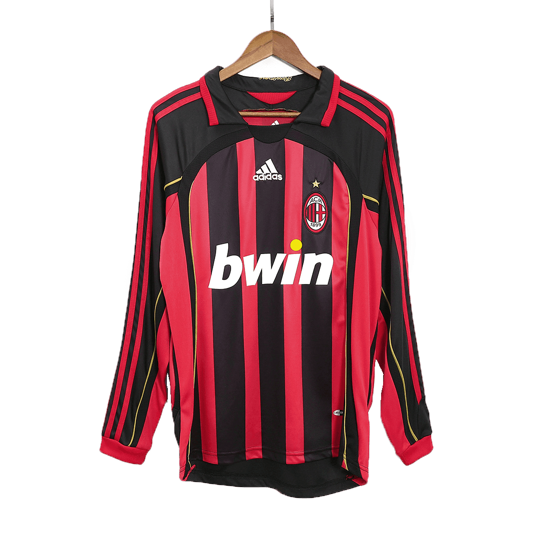Męska koszulka piłkarska z długim rękawem Retro MALDINI #3 2006/07 AC Milan Home - Topowe Koszulki Pilkarskie Sklep Internetowy