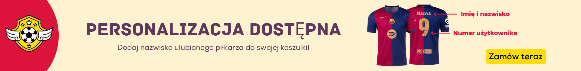 Personalizacja koszulki FC Barcelony dostępna – dodaj imię, nazwisko i numer na swoją koszulkę na topowekoszulkipilkarskie.pl.