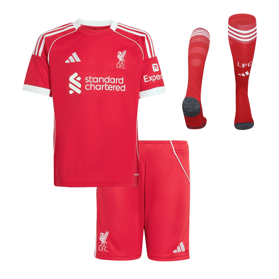 Dziecięcy Zestaw Domowa Liverpool (Koszulka + Spodenki + Skarpety) 2025/26