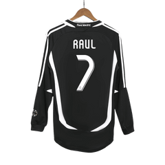 Męska Koszulka Retro Wyjazdowa Real Madrid RAUL #7 2006/07 z Długim Rękawem - Topowe Koszulki Pilkarskie Sklep Internetowy