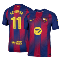 Męska Koszulka Domowa Barcelona RAPHINHA #11 Wersja Piłkarska 2025/26 - UCL - Slim Fit - Topowe Koszulki Pilkarskie Sklep Internetowy