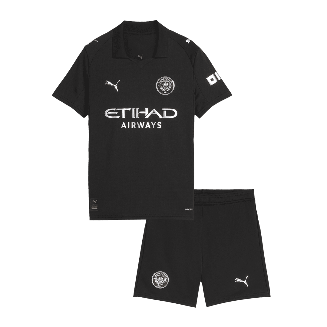 Dziecięcy Zestaw Wyjazdowy Manchester City (Koszulka+Spodenki) 2025/26 - Topowe Koszulki Pilkarskie Sklep Internetowy