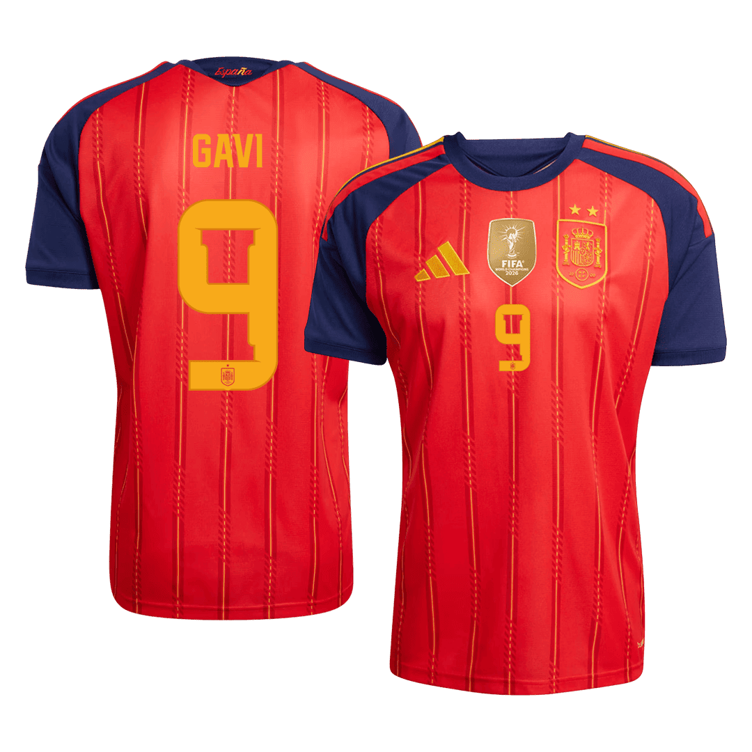 Męska koszulka Hiszpanii Champion Edition domowa GAVI #9 - Mundial 2026