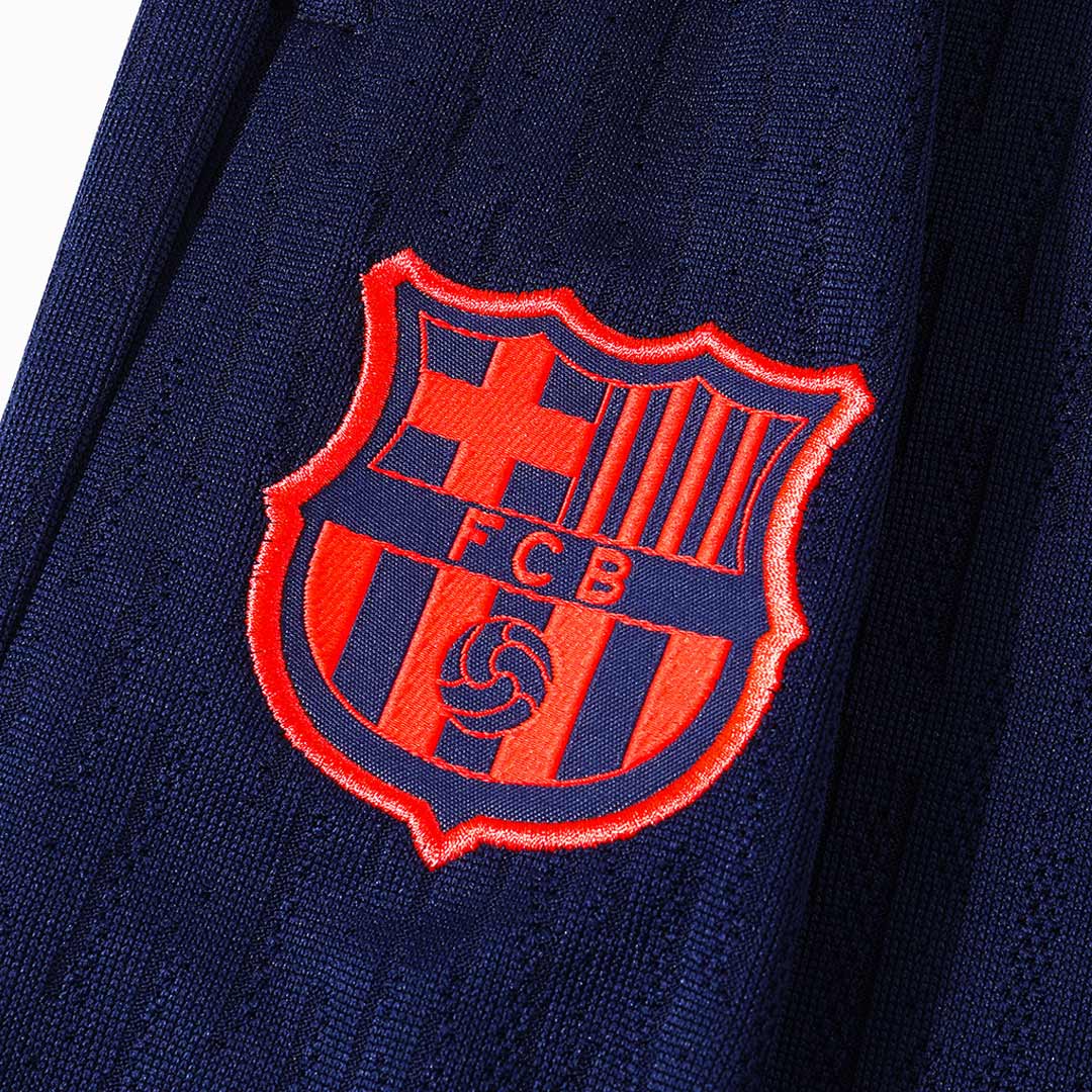 Juniorski Barcelona Bluza z zamkiem Komplet Dresowy 2025/26 Czarno-Pomarańczowy