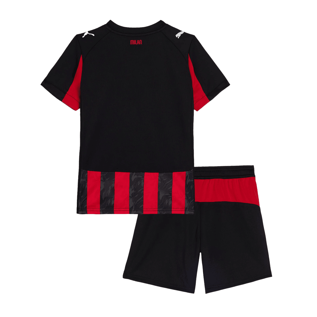 Dziecięcy Zestaw Domowy AC Milan (Koszulka+Spodenki) 2025/26 - Topowe Koszulki Pilkarskie Sklep Internetowy