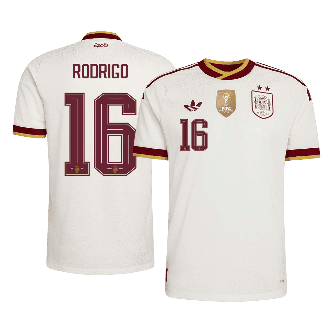 Męska koszulka Hiszpanii Champion Edition wyjazdowa RODRIGO #16 wersja zawodnicza - Mundial 2026