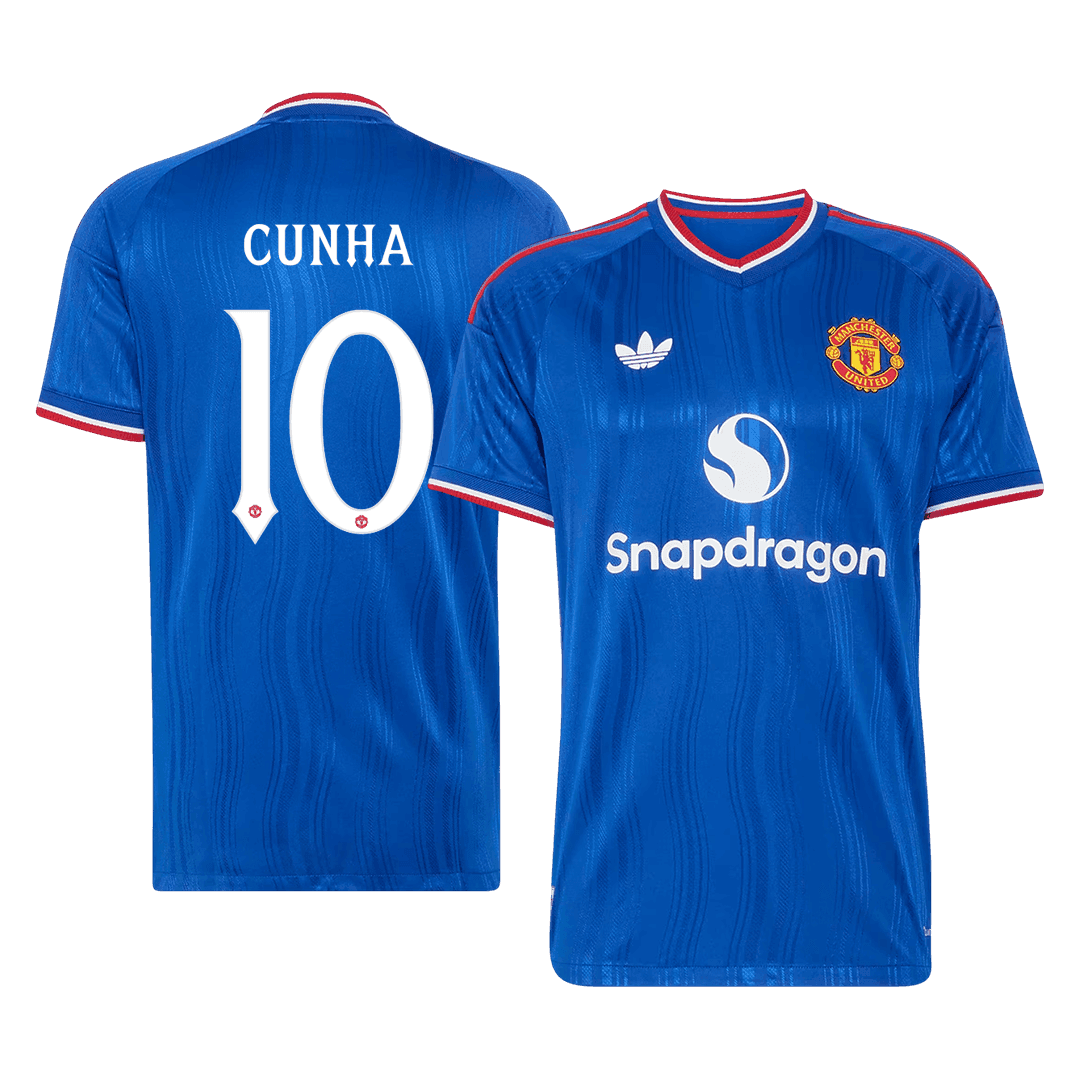 Męska wyjazdowa koszulka Manchesteru United 2026/27 – CUNHA #10 (wersja zawodnicza, UCL)