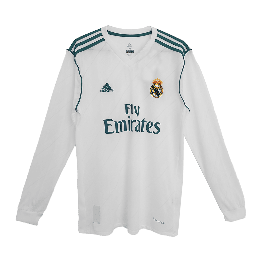 Męska Koszulka Retro Domowa Real Madrid RONALDO #7 2017/18 z Długim Rękawem - Topowe Koszulki Pilkarskie Sklep Internetowy